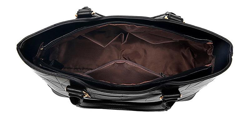 Fashion Unique 2 In 1 Patterned Leather Handbag - Gold - Obeezi.com