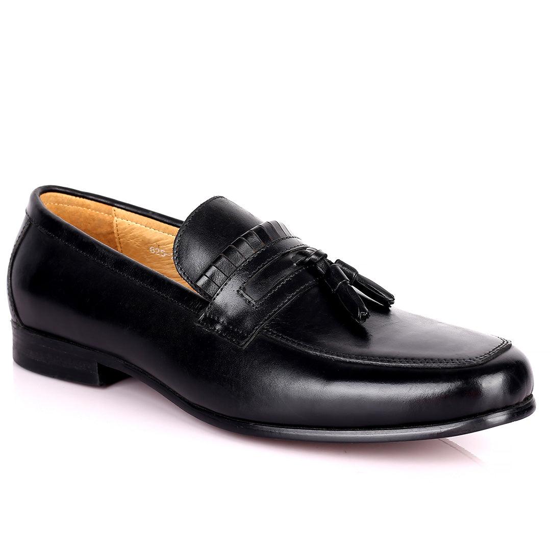 Gian Elegant Fringe Designed Loafers Shoe - Black - Obeezi.com