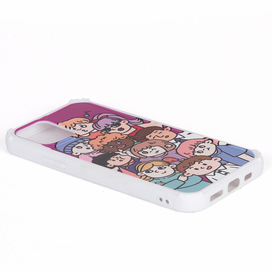 Happy Faces Illustration Designed iPhone 11 Pro, 11 ProMax, X, XR, 12, 12 Mini, 12 Pro, 12 ProMax Rubber Case - Obeezi