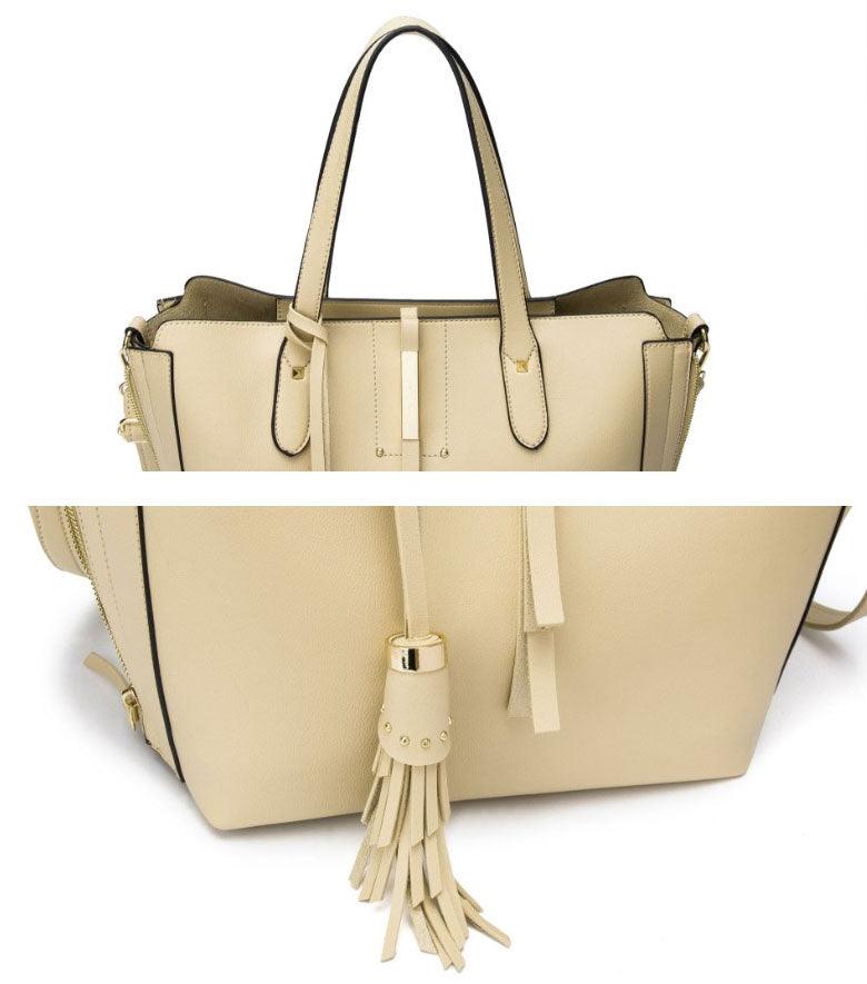 High Quality PU Leather Fashion Elegant Fringe Handbag - Black - Obeezi.com