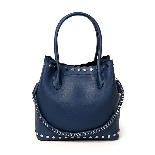 High Quality Round Shape Women Leather Blue 2 In 1 Sets Fashion Style handbag - Obeezi.com