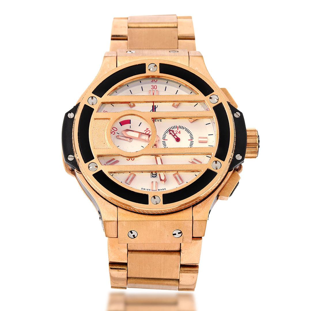 Hublot Exquisite White And Black Fusion Gold Men's Automatic Watch - Obeezi.com