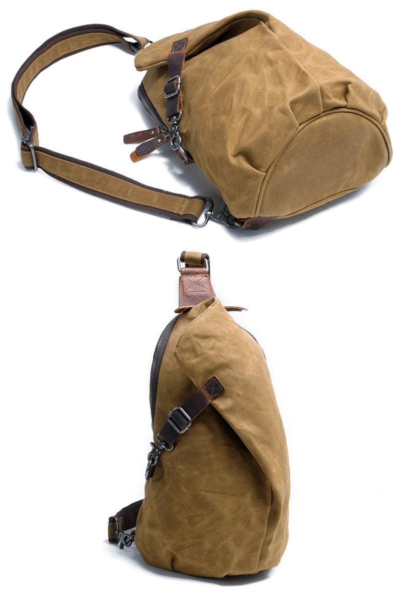 Hunting Design Sling Back Bag- Khaki - Obeezi.com