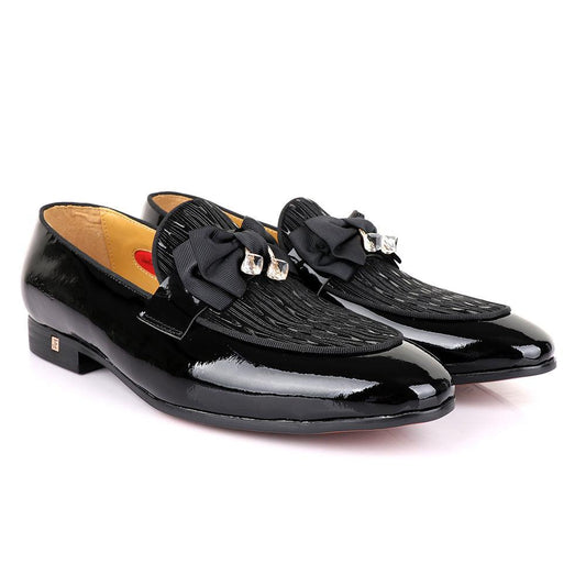 John Foster Vero Cudio Glossy Black Leather Shoe - Obeezi