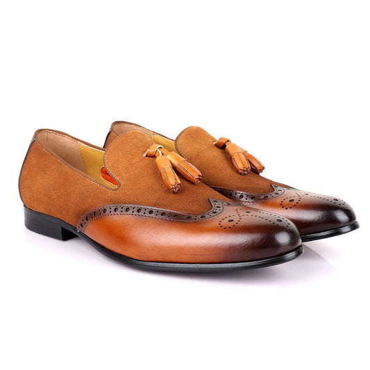 John Mendson Suede And Brown Leather Shoe - Obeezi