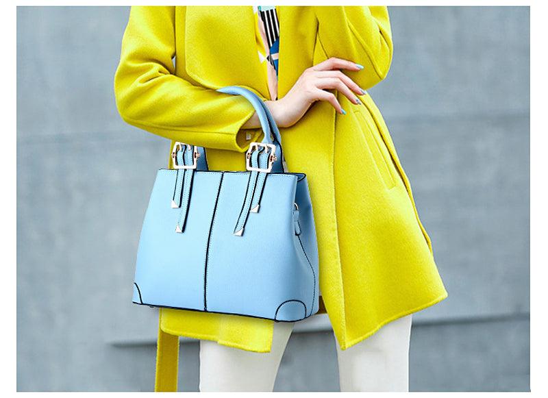 Kattee Style Genuine Leather Tote Bag Pink - Obeezi.com