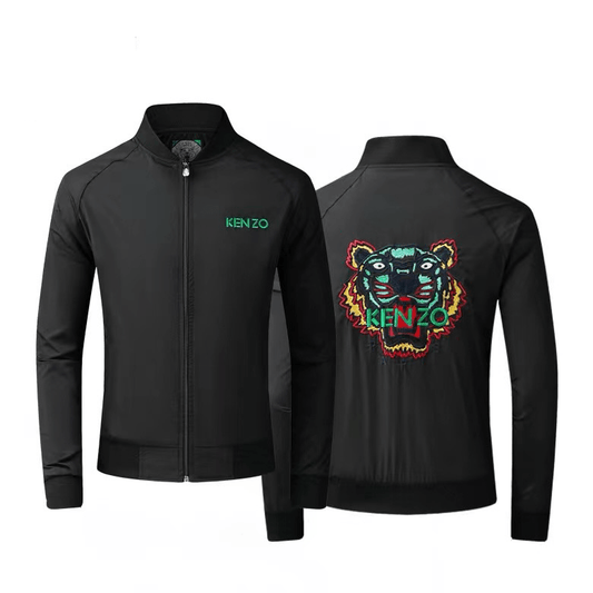 Kenz Lightweight Zip Up Men's Jacket - Black - Obeezi.com