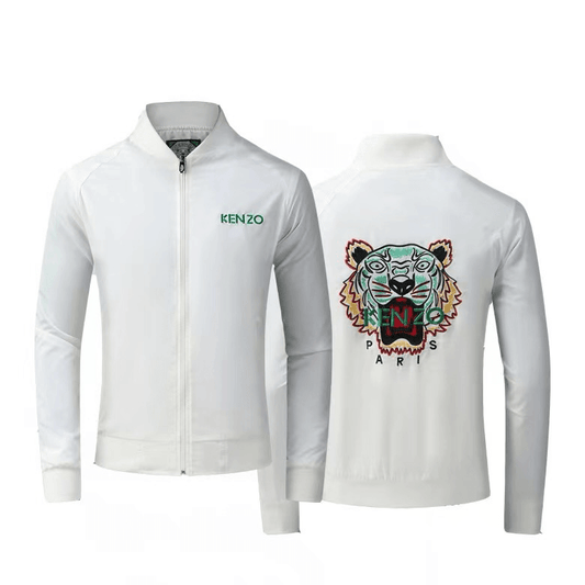 Kenz Lightweight Zip Up Men's Jacket - White - Obeezi.com