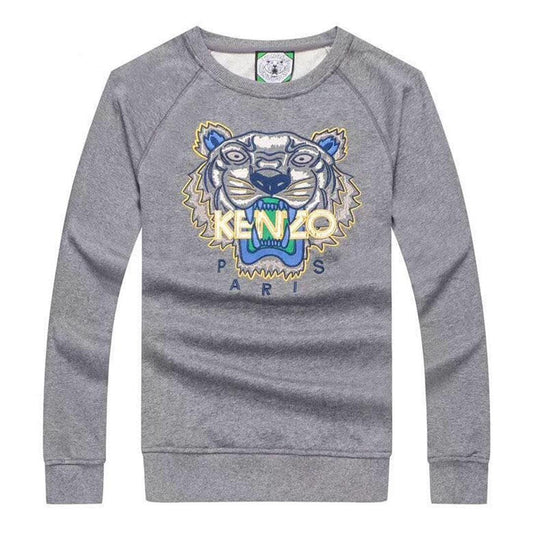 Kenzo Paris Tiger Embroidered Sweat Shirt- Grey - Obeezi