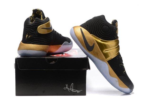 Kyrie 2 Black Gold Men's Basketball Sneakers - Obeezi
