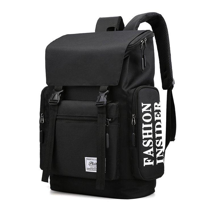 Large Capacity Classic Designed Multi-Function BackPack- Black - Obeezi.com