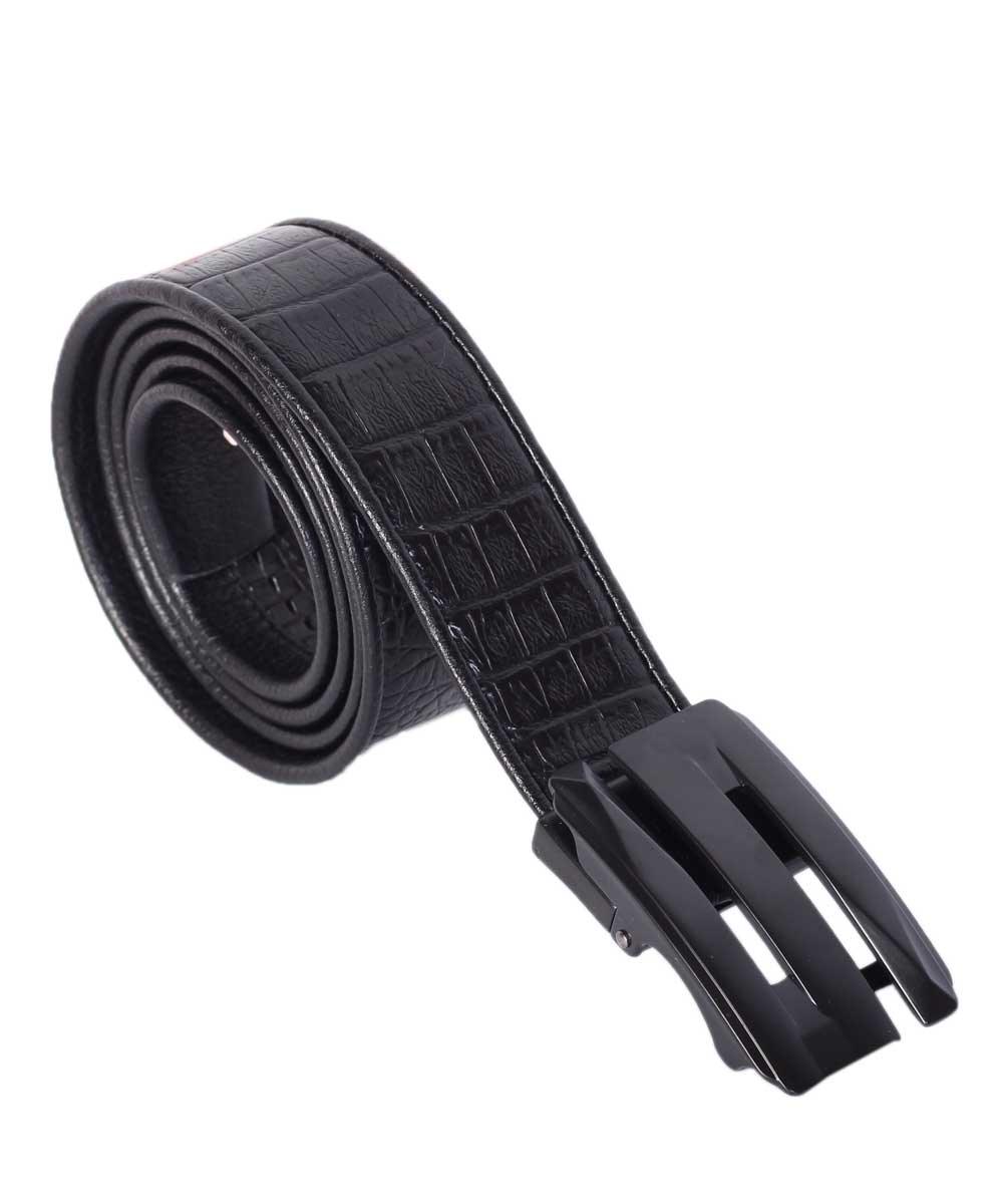 LFMB Design Black Leather Buckle Men Belt - Obeezi.com