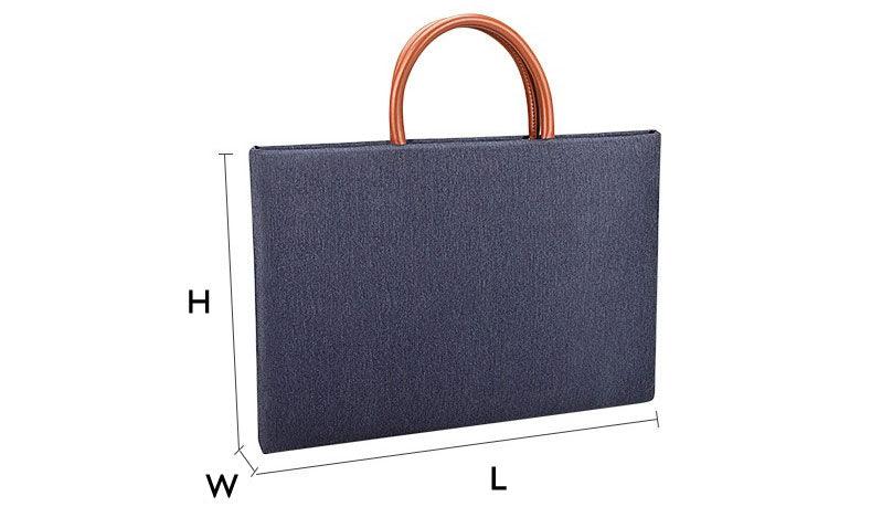 Men's Casual Waterproof Breathable Soft Leather Handle Laptop Bag-NavyBlue - Obeezi.com