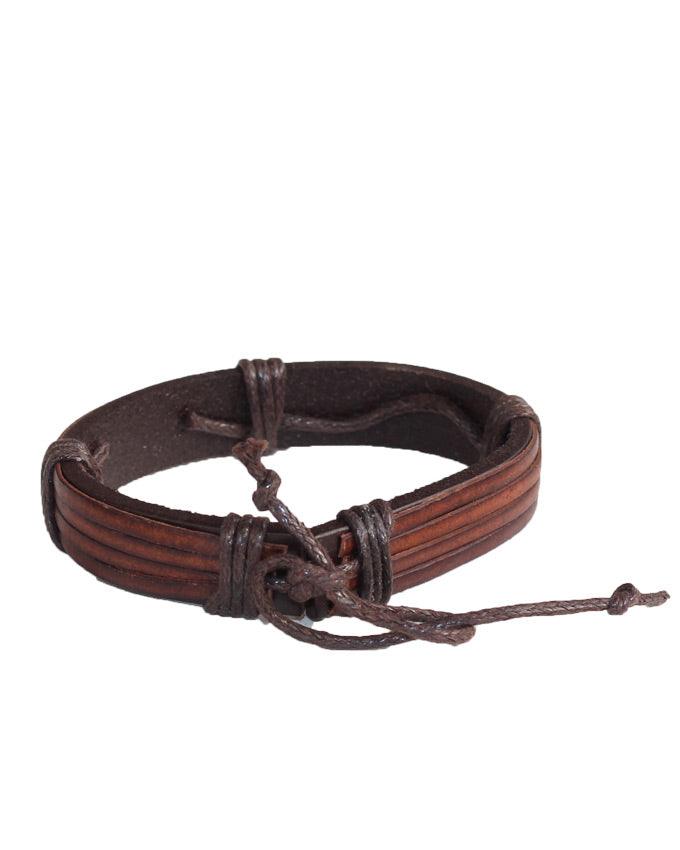 Men's Leather Bracelet Surfer Wrap Bangle - Obeezi.com