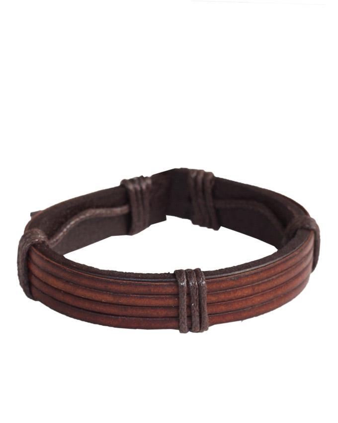 Men's Leather Bracelet Surfer Wrap Bangle - Obeezi.com