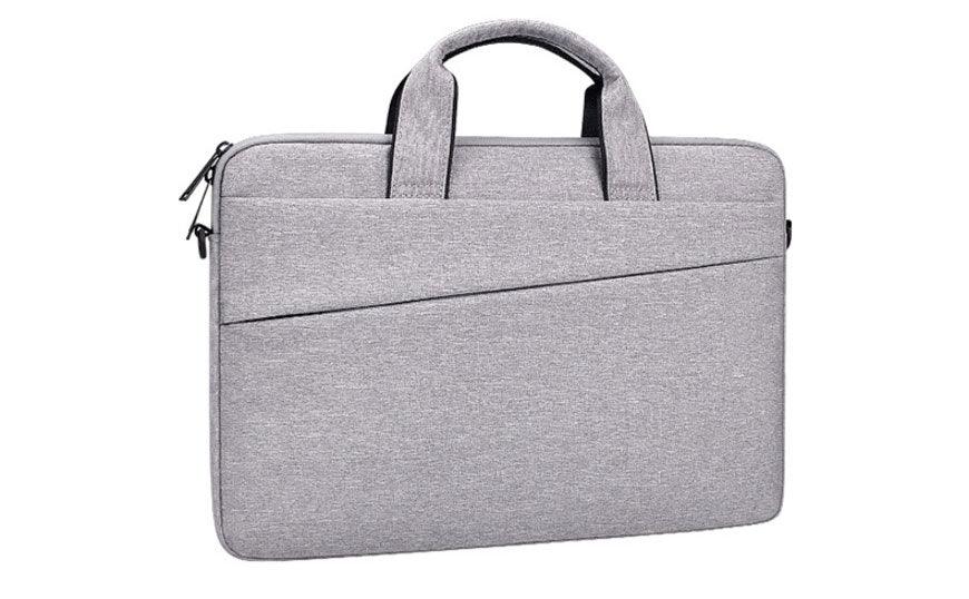 Men's Slant Zipper Briefcase Designed Ultra Light Laptop Bag-Ash - Obeezi.com