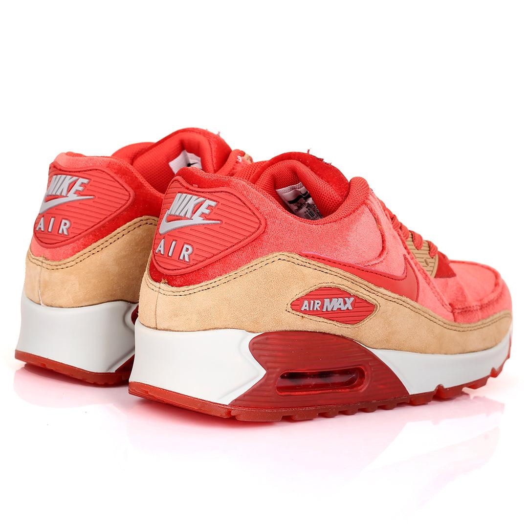 NK Max 90 Mid WNTR Red Suede Design Sneakers - Obeezi.com