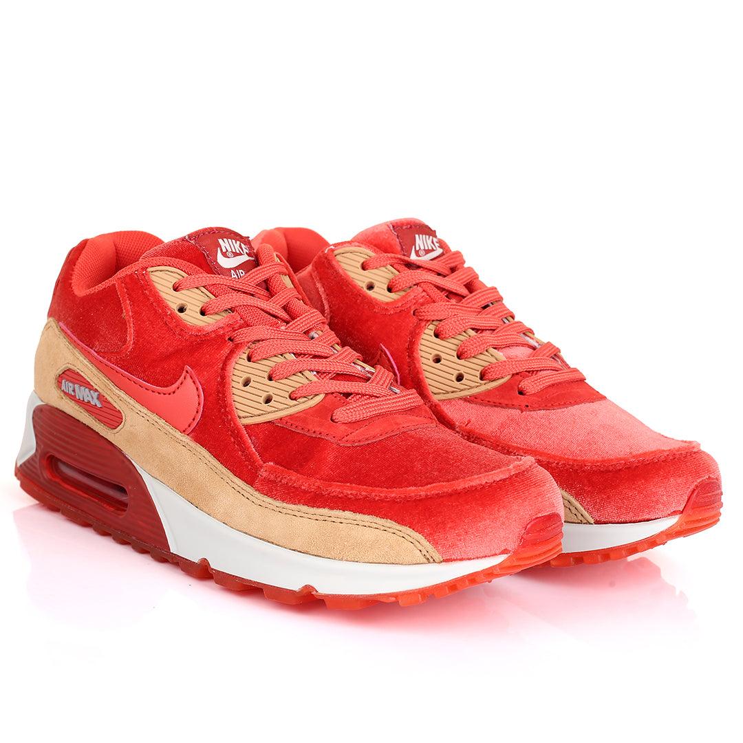NK Max 90 Mid WNTR Red Suede Design Sneakers - Obeezi.com