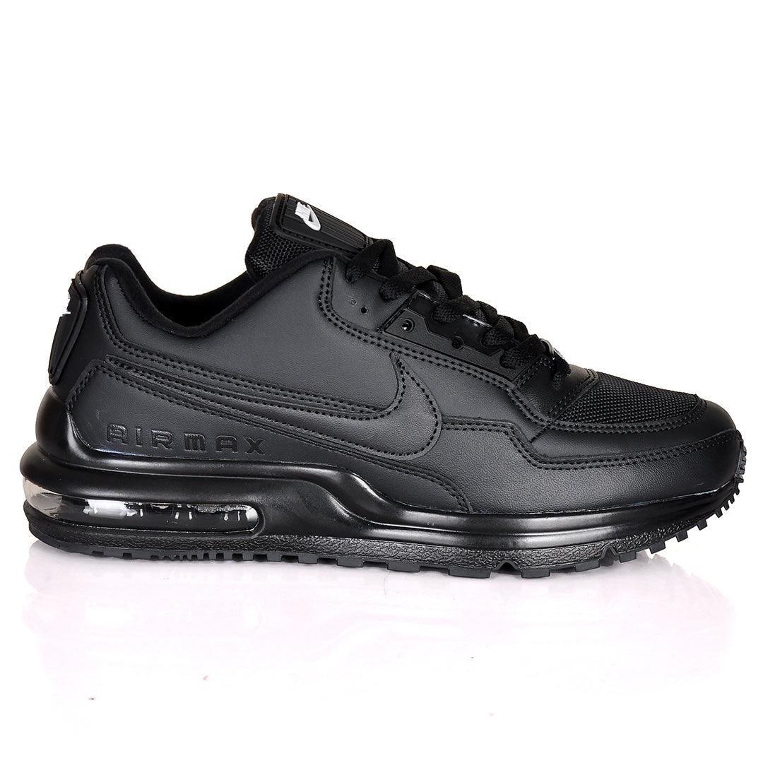NK Max LTD 3 Side Logo Patterned All Black Sneakers - Obeezi.com