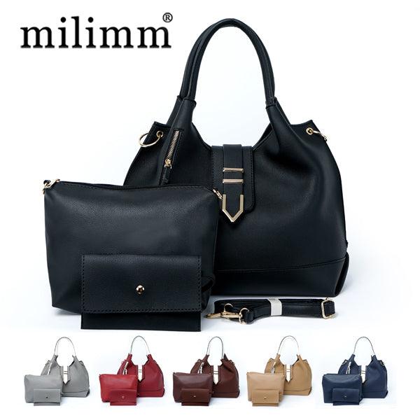 Prado Authentic Premium Leather Bag Set of 3 - DarkBlue - Obeezi.com