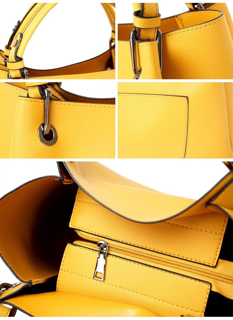 Prolific Colourful 3 in 1 Genuine Leather Women Black Handbags - Obeezi.com