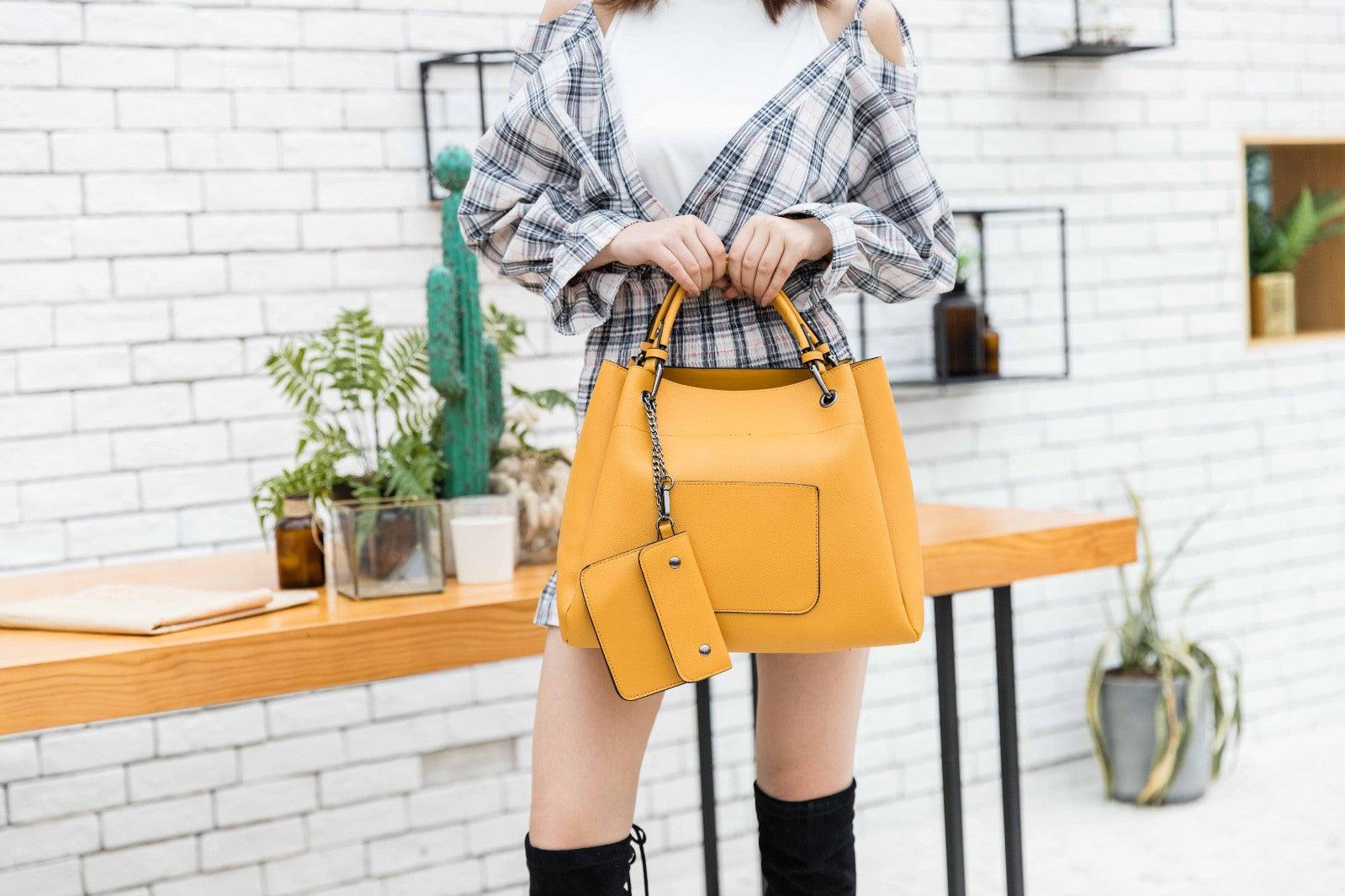 Prolific Colourful 3 in 1 Genuine Leather Women Black Handbags - Obeezi.com