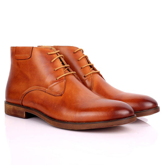 Renato Dulbecc Brown High Ankle Lace Up Formal Shoe - Obeezi.com