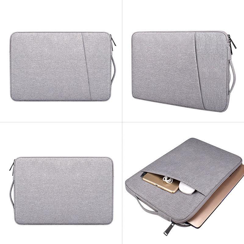 Sleek And Stylish Slant Zipper Designed Laptop Sleeve-Ash - Obeezi.com