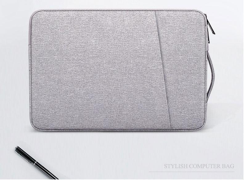 Sleek And Stylish Slant Zipper Designed Laptop Sleeve-Ash - Obeezi.com
