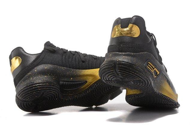 Under Armour Curry 4 Low Black Gold 2017 NBA Finals Mens Basketball Sneakers - Obeezi