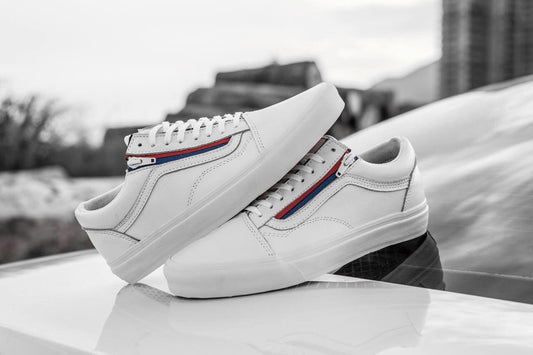 Vans Old School Zip Leather Mens Shoe-White - Obeezi