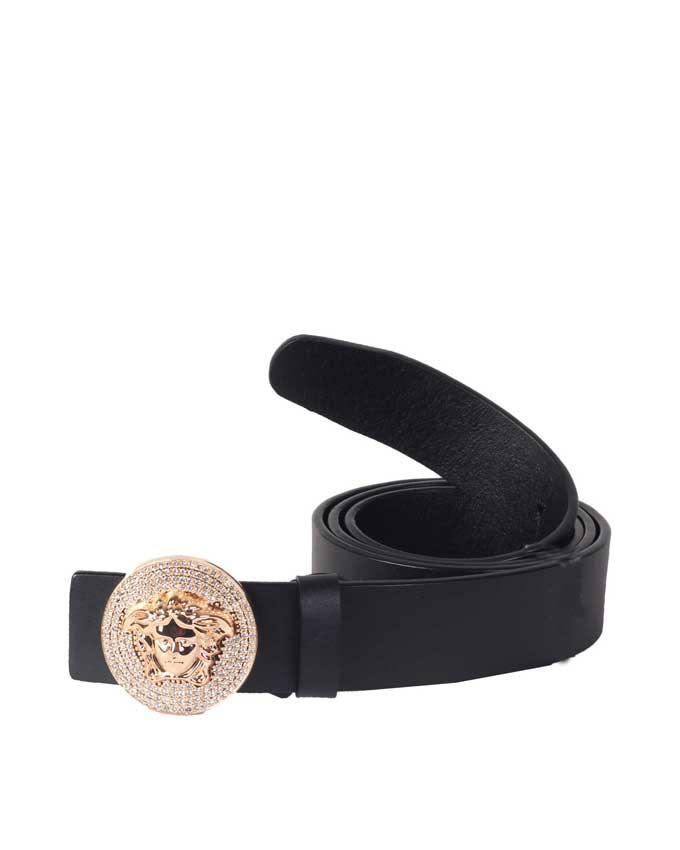 Versus Versace Stud Large Buckle Belt Black - Obeezi.com
