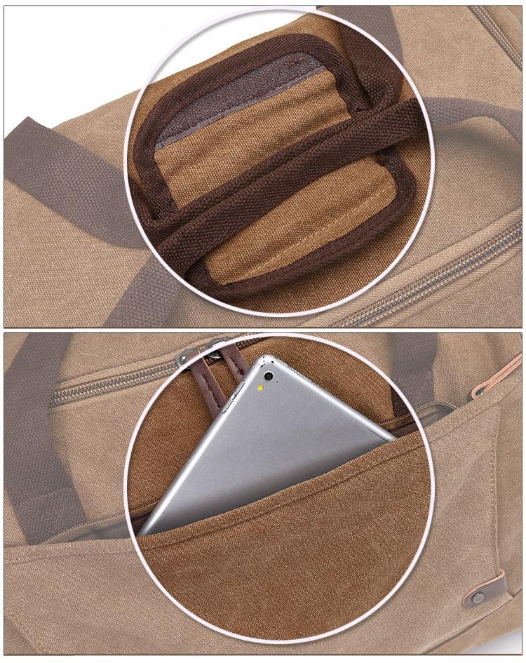 Vintage Canvas Large Capacity Travel Bag-Khaki - Obeezi.com