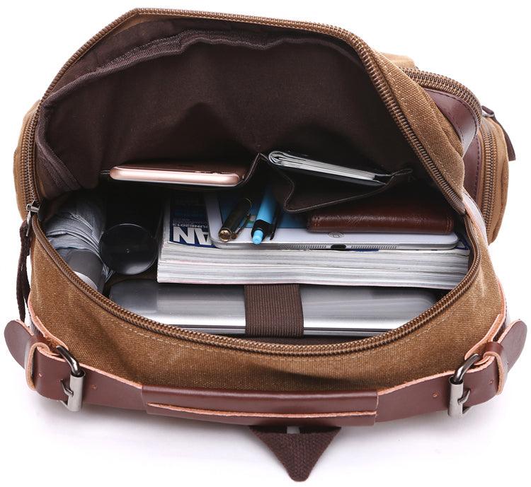 Vintage fashion Canvas High Capacity Laptop Travel Backpack-Blue - Obeezi.com