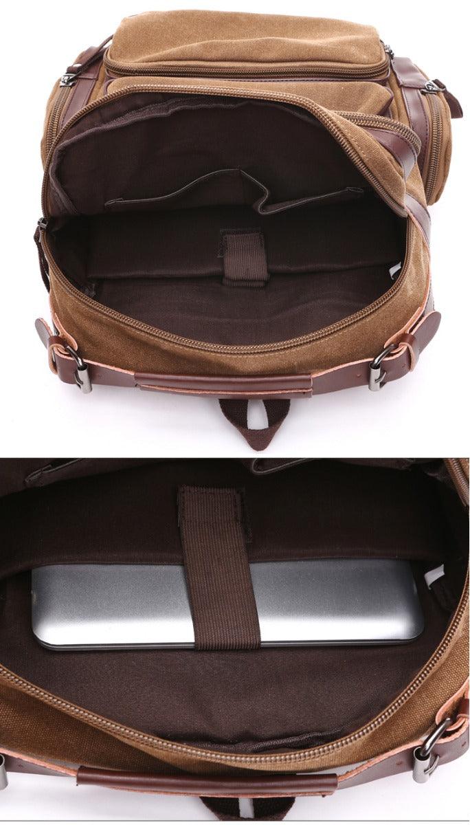 Vintage fashion Canvas High Capacity Laptop Travel Backpack-Blue - Obeezi.com