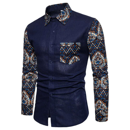 Vintage Relco Navy Blue Long Sleeved Shirt - Obeezi