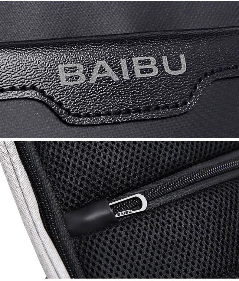 Waterproof Crossbody Bag with USB- Grey - Obeezi.com