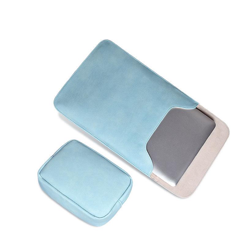 Waterproof Custom PU Leather Slim laptop Bag Sleeve-Khaki - Obeezi.com